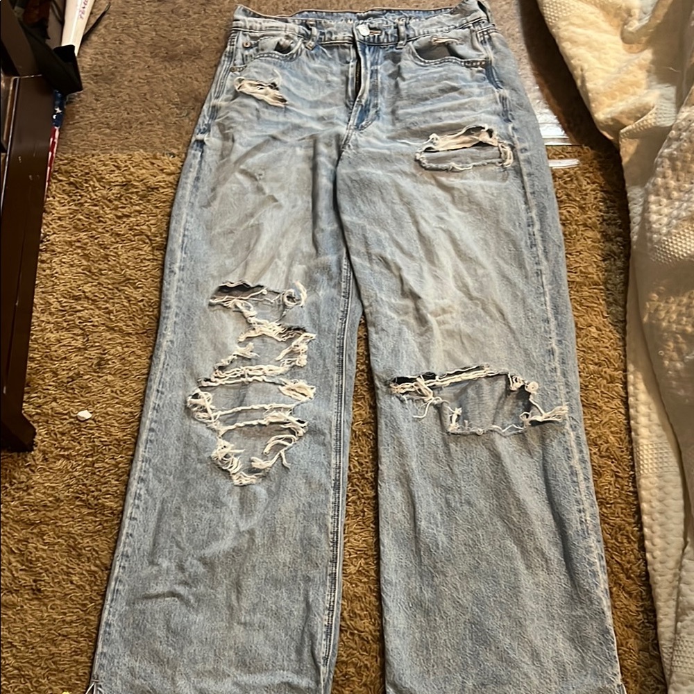 Distressed Light Blue Jeans